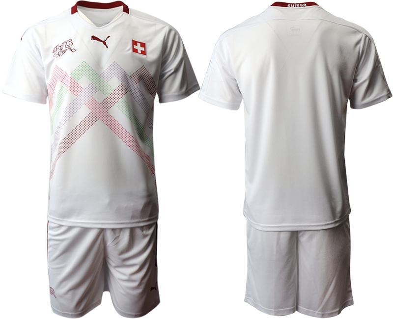 Men 2021 European Cup Switzerland away white Soccer Jersey->switzerland jersey->Soccer Country Jersey